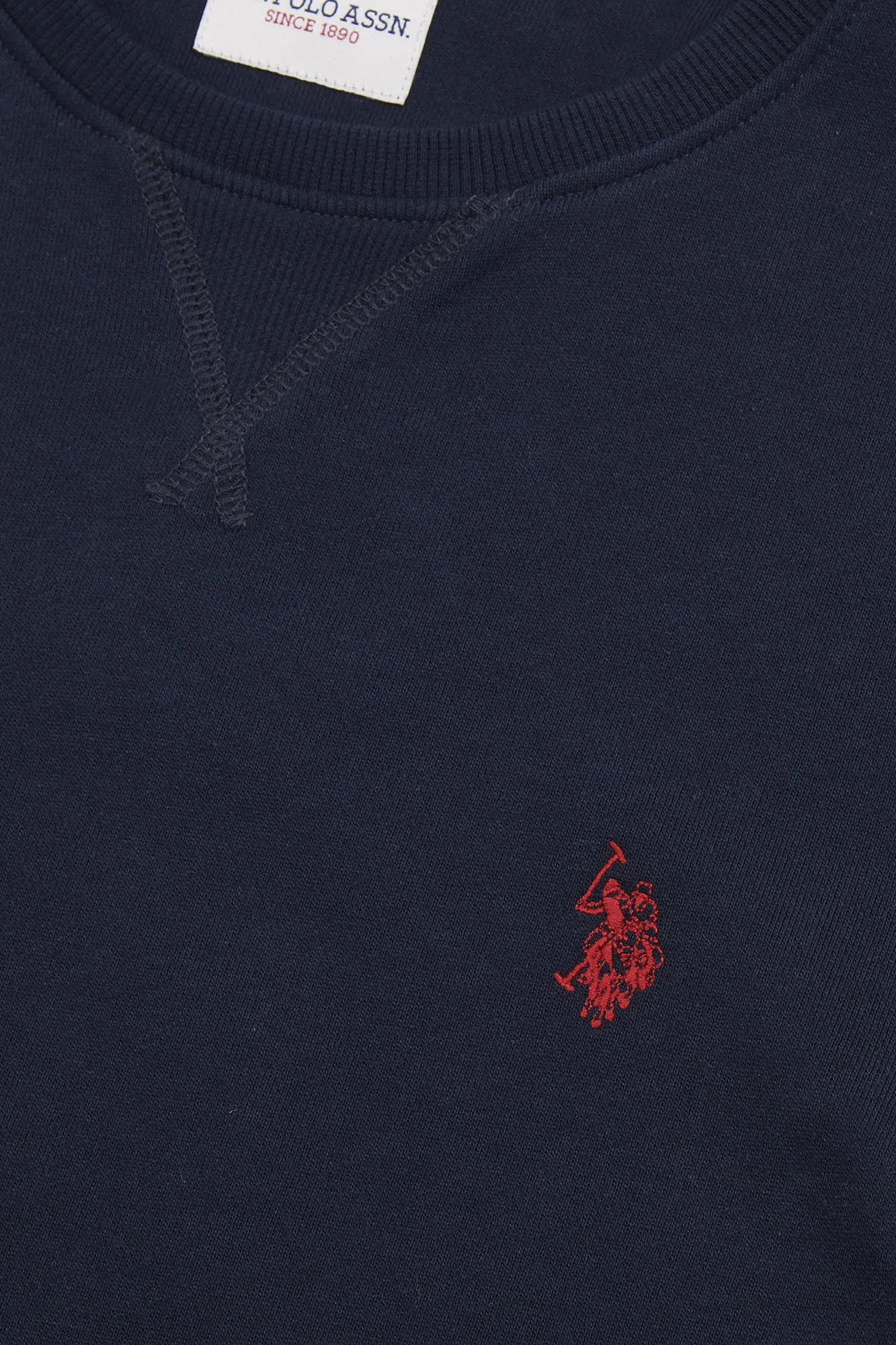 Mens Double Horsemen Sweatshirt in Dark Sapphire Navy / Haute Red DHM